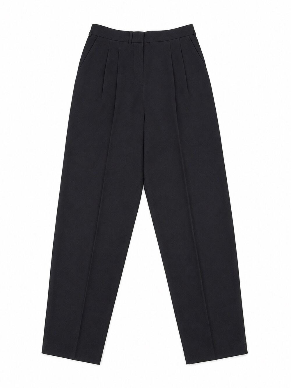 Leslie Sportswear Womens Black Pleated Dress Pants High Rise